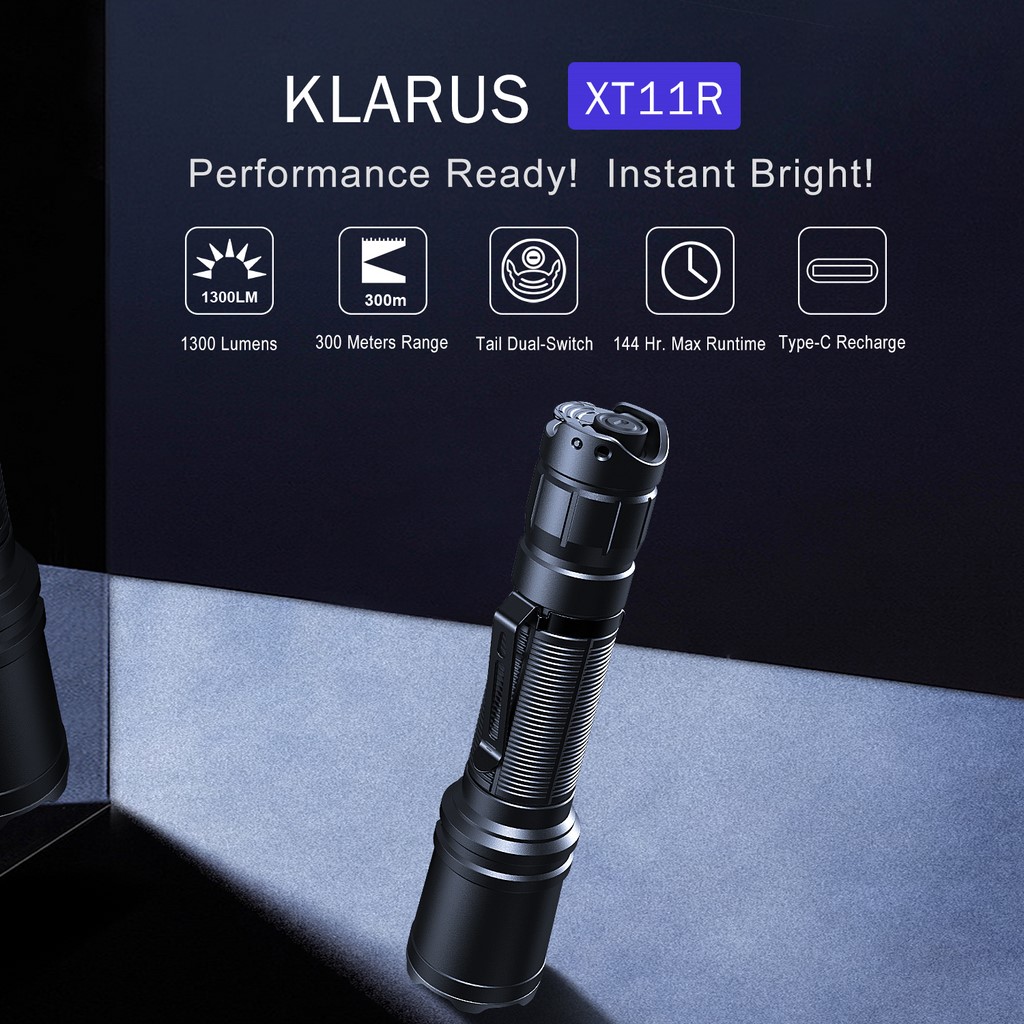 Lampe tactique rechargeable Klarus XT11 LED - 1060 Lumens